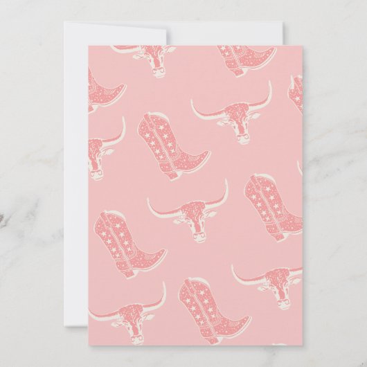 ヴィンテージピンクブラウンウエスタンデザート女性のカーボーイ誕生日 招待状 (裏面)