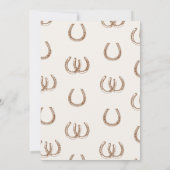 ヴィンテージピンクブラウンホース最初のロデオ1誕生日 招待状 (裏面)