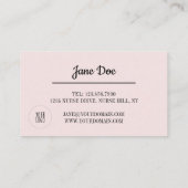 ヴィンテージピンクブラックシリンジメディカルナース 名刺 (裏面)