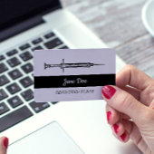 ヴィンテージピンクブラックシリンジメディカルナース 名刺