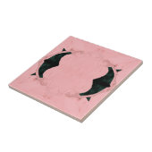 ヴィンテージピンクブラックビクトリアンアールヌーボー タイル (側面)