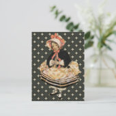 ヴィンテージピンクブラック金ゴールドガールアート |はがき ポストカード (スタンド正面)