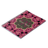 ヴィンテージピンクブラック金ゴールドレースのようモノグラムゲストブック ノートブック (左側)