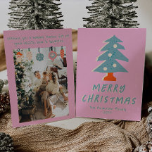 ヴィンテージピンクブルーカラフルツファンキーリークリスマス