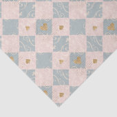 ヴィンテージピンクブルー遊チェッカーボードのスーツ 薄葉紙 (詳細)