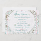 ヴィンテージピンクプリンセスベビーシャワー 招待状 (裏面)