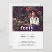 ヴィンテージピンクプレイド40thバースデーフォト招待状 招待状 (正面)