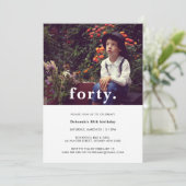 ヴィンテージピンクプレイド40thバースデーフォト招待状 招待状 (スタンド正面)