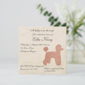 ヴィンテージピンクプードルシルエットベビー招待状 招待状 (スタンド正面)