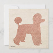 ヴィンテージピンクプードルシルエットベビー招待状 招待状 (裏面)