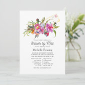 ヴィンテージピンクプーフローラブライダルシャワーバイメール 招待状 (スタンド正面)