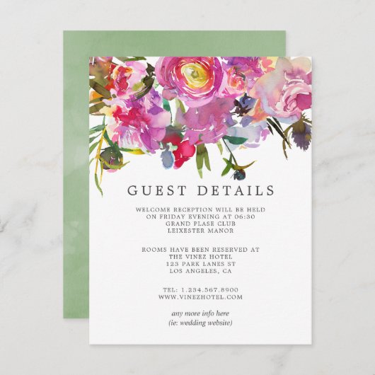 ヴィンテージピンクプー結婚ニーズ詳細 エンクロージャーカード (正面/裏面)