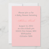 ヴィンテージピンクベビーカー写真ベビーシャワー招待状 招待状 (裏面)