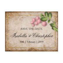 ヴィンテージピンクベリーの結婚式の日付を保存