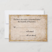 ヴィンテージピンクベリーウェディングRSVP 出欠カード (裏面)