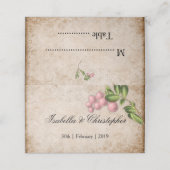 ヴィンテージピンクベリー結婚ズ座席表 プレイスカード (外部開封)