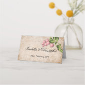 ヴィンテージピンクベリー結婚ズ座席表 プレイスカード (正面)