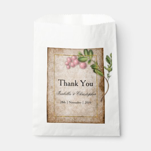 ヴィンテージピンクベリー結婚ズ・サンキュー フェイバーバッグ (正面)