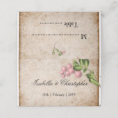 ヴィンテージピンクベリー結婚ズ プレイスカード (外部開封)