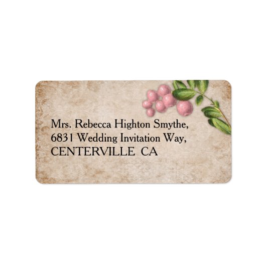 ヴィンテージピンクベリー結婚ズ ラベル (正面)