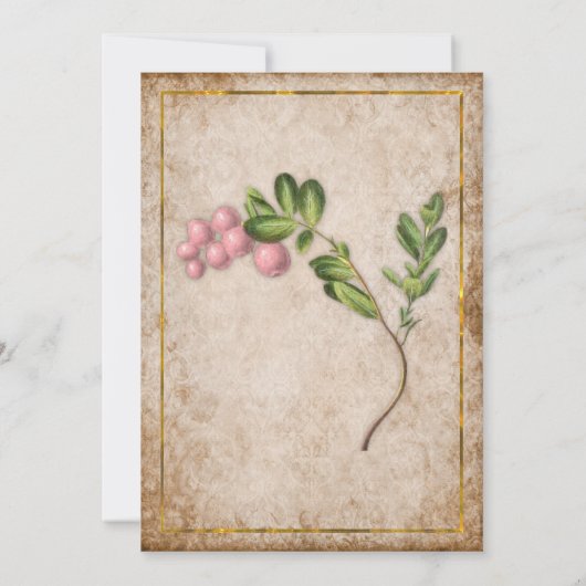 ヴィンテージピンクベリー結婚ズ 招待状 (裏面)