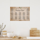 ヴィンテージピンクベリー結婚式レセプションシート ポスター (キッチン)