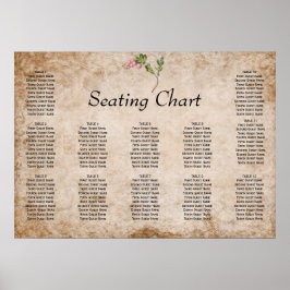 ヴィンテージピンクベリー結婚式レセプションシート ポスター