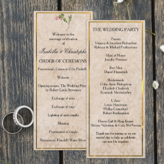 ヴィンテージピンクベリー結婚式 プログラム