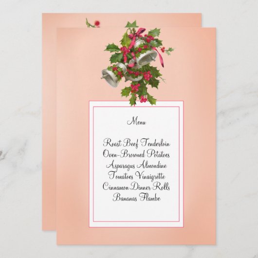 ヴィンテージピンクベルとベリーメニューカード メニュー (正面/裏面)