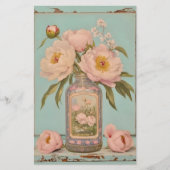 ヴィンテージピンクペオニスガラスジャーCT5クラフト紙 (正面)
