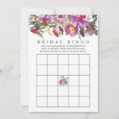 ヴィンテージピンクペオニーブライダルシャワービンゴ 招待状 (正面)
