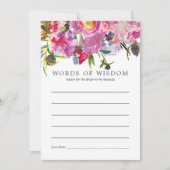 ヴィンテージピンクペオニーブライダルシャワーブライドアドバイス 招待状 (正面)