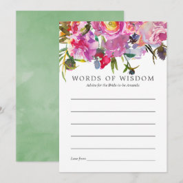 ヴィンテージピンクペオニーブライダルシャワーブライドアドバイス 招待状