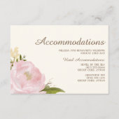 ヴィンテージピンクペオ結婚ニーの宿泊カード エンクロージャーカード (正面)