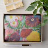 ヴィンテージピンクペチュニアガーデンフラワーズティッシュペーパー 薄葉紙 (ギフト)