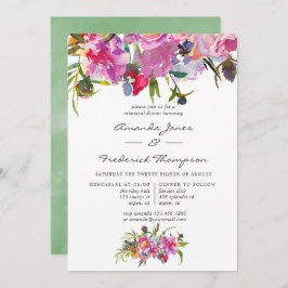 ヴィンテージピンクペニー水の色のリハーサルディナー 招待状