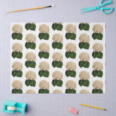 ヴィンテージピンクホワイトグリーンアジサイ花#2 薄葉紙 (クラフト)