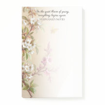 ヴィンテージピンクホワイトブロッサムバタフライ引用文