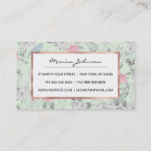 ヴィンテージピンクホワイトミントバードフローラコラージュ 名刺 (裏面)