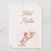 ヴィンテージピンクホースファーストRodeo 1st誕生日 招待状 (裏面)