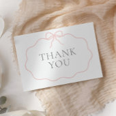 ヴィンテージピンクボウガールベビーシャワー サンキューカード