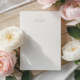 ヴィンテージピンクボウガールベビーシャワー サンキューカード