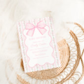 ヴィンテージピンクボウフローラエレガントベビーシャワー 招待状