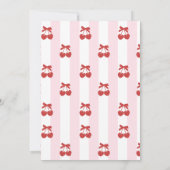 ヴィンテージピンクボウフローラエレガント誕生日 招待状 (裏面)