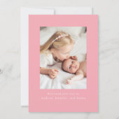 ヴィンテージピンクボウ2フォト誕生 案内状 (裏面)