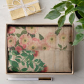 ヴィンテージピンクボタニカルエフェメラ 薄葉紙 (ギフト)