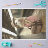 ヴィンテージピンクマウス旅行切り離し 薄葉紙 (クラフト)