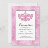 ヴィンテージピンクマスカレードキンセアニラ 招待状 (正面)