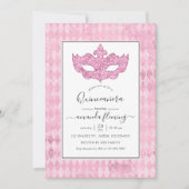 ヴィンテージピンクマスカレードキンセアニラ 招待状 (正面)