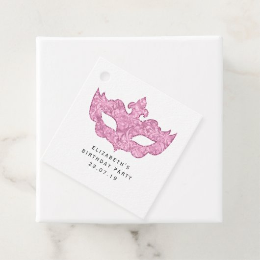 ヴィンテージピンクマスカレードマスクとダマスク フェイバータグ (インサイチュ)